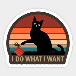 I Do What I Want Cat Sticker